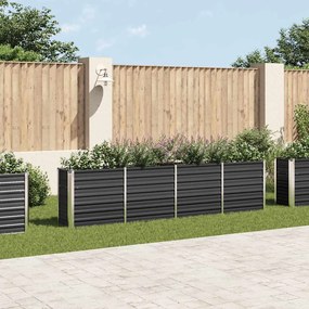 vidaXL Ζαρντινιέρα Ψηλή Ανθρακί 320x40x77 εκ. Γαλβανισμένος Χάλυβας