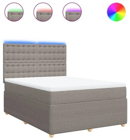 vidaXL Κρεβάτι Boxspring με Στρώμα Taupe 160x200 εκ. Υφασμάτινο