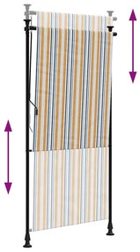 vidaXL Στόρι Ρόλερ Εξ. Χώρου Κίτρινο/Λευκό 100x270 εκ. Ύφασμα/Ατσάλι