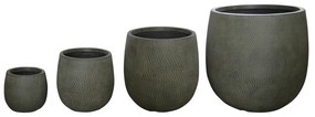 ΣΕΤ 4ΤΜΧ ΓΛΑΣΤΡΕΣ ΣΤΡΟΓΓΥΛΕΣ GARDENER HM4726 FIBERCLAY ΓΚΡΙΖΟΠΡΑΣΙΝΟ Φ55.5x53.5Υεκ