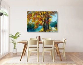 Εικόνα ζωγραφισμένα δέντρα σε φθινοπωρινά χρώματα