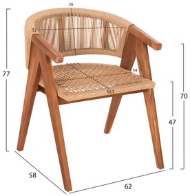 ΣΕΤ ΤΡΑΠΕΖΑΡΙΑΣ 5ΤΜΧ BRANN HM21078.03 ΟΡΘΟΓΩΝΙΟ ΤΡΑΠΕΖΙ &amp; 4 ΚΑΡΕΚΛΕΣ