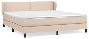 vidaXL Κρεβάτι Boxspring με Στρώμα Καπουτσίνο 160x200εκ.από Συνθ.Δέρμα