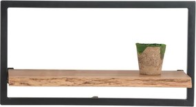 LIZARD Frame Ράφι Μέταλλο Βαφή Μαύρο, Ξύλο Ακακία Φυσικό   1τμχ