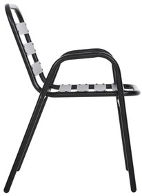 Καρέκλα PRELUDE C5970.03 με Μεταλλικό Σκελετό και Κάθισμα Αλουμινίου Μαύρη 54x56x79Υεκ 54x56x79 εκ.