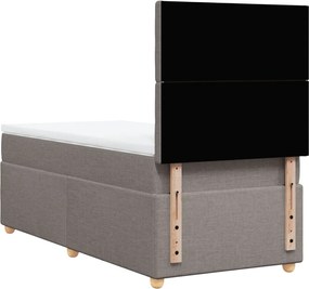 vidaXL Κρεβάτι Boxspring με Στρώμα Taupe 100 x 200 εκ. Υφασμάτινο