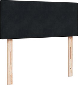 vidaXL Κρεβάτι Boxspring με Στρώμα Μαύρο 120x190 εκ. Βελούδινο