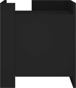 vidaXL Κομοδίνο Μαύρο 45x50x50 εκ. από Επεξεργασμένο Ξύλο