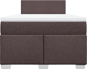 vidaXL Κρεβάτι Boxspring με Στρώμα Σκούρο Καφέ 120x200 εκ. Υφασμάτινο