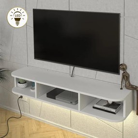 Έπιπλο τηλεόρασης επιτοίχιο Bask Megapap με LED χρώμα λευκό 120x29,6x19,2εκ. - GP042-0307,1
