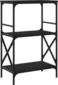 vidaXL Βιβλιοθήκη 3 Επιπέδων Μαύρη 59x35x90,5 εκ. Επεξεργασμένο Ξύλο