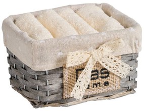 Πετσέτες Σε Καλαθάκι Soft 4000 (Σετ 4τμχ) Ecru Das Home Σετ Πετσέτες 30x30cm 100% Βαμβάκι