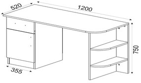 Γραφείο ArteLibre Gavdos Λευκό 120x52x75cm