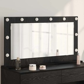 vidaXL Καθρέφτης με LED Φώτα  Μαύρη Δρυς 100x55x18 εκ
