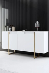 Σύνθετο Σαλονιού Λευκό / Χρυσό FOEN 160x35x80
