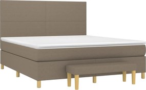 vidaXL Κρεβάτι Boxspring με Στρώμα Taupe 160x200 εκ. Υφασμάτινο