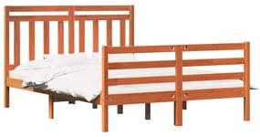 vidaXL Σκελετός Κρεβατιού με κεφαλάρι Κερωτό καφέ 160 x 200 cm