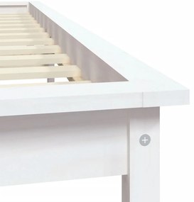 vidaXL Πλαίσιο Κρεβατιού Λευκό 120 x 200 εκ. από Μασίφ Ξύλο Πεύκου