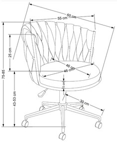 Καρέκλα γραφείου Houston 1406, Κρεμ, 75x55x60cm, 10 kg, Με ρόδες, Μηχανισμός καρέκλας: Economic | Epipla1.gr