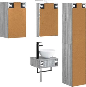 vidaXL Σετ Επίπλων Μπάνιου 5 pcs Γκρι Sonoma