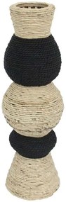 Βάζο Nubia 032077 21x21x66cm Natural-Black Polywood,Σχοινί