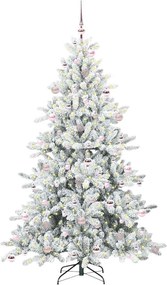 vidaXL Τεχνητό Χριστουγεννιάτικο Δέντρο με Άξονα με βάση Λευκό 210 cm