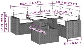 ΣΕΤ ΚΑΝΑΠΕ ΚΗΠΟΥ 6 ΤΕΜ. ΜΠΕΖ ΣΥΝΘΕΤΙΚΟ ΡΑΤΑΝ ΜΕ ΜΑΞΙΛΑΡΙΑ 3267268