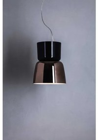 Κρεμαστό Φωτιστικό Οροφής LED 19,2W Up Down Dimmable Triac Φυσητό Γυαλί Bloom S5 Prandina -1A43000413075-Μαύρο - Χάλκινο 1A43000413075