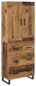 vidaXL Highboard Παλιό ξύλο 69,5 x 34 x 180 εκ. Επεξεργασμένο ξύλο