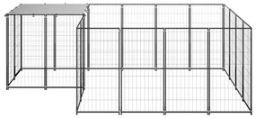 vidaXL Σπιτάκι Σκύλου Μαύρο 6,05 m² Ατσάλινο