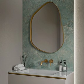 Καθρέπτης τοίχου Iron Uovo 65x90,λάμα χάλυβα 3εκ. Φωτισμός: LED+Διακόπτης αφής, Χρώμα Λάμας: Λευκό