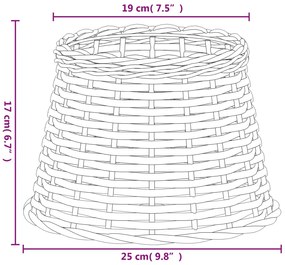 vidaXL Καπέλο Φωτιστικού Καφέ Ø25x17 εκ. από Wicker