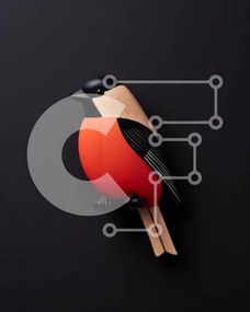 Intra Συλλεκτικό Ξύλινο Παζλ Plywood  4mm - Μικρό ξύλινο πουλί σκαρφαλωμένο στο κλαδί Σε Ξύλινο Κουτί - Διαστάσεις: 10x10 cm – 25 κομμάτια