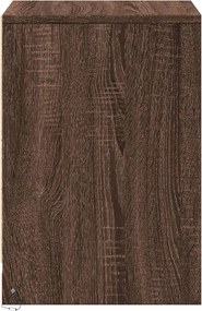 vidaXL Κομοδίνο με Φώτα LED Καφέ Δρυς Επεξεργασμένο Ξύλο