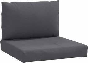 vidaXL Μαξιλάρια Παλέτας 2 τεμ. Ανθρακί Μελανζέ Υφασμάτινα