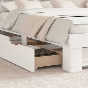 vidaXL Σκελετός Κρεβατιού Λευκό 140 x 200 cm Μασίφ ξύλο πεύκου