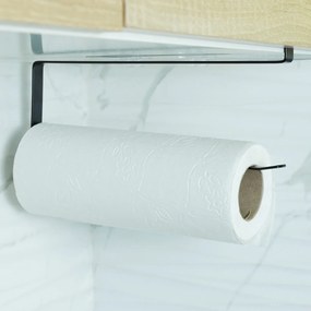 Μεταλλική Βάση Under Shelf για Χαρτί Κουζίνας 25x10cm Άσπρο ή Μαύρο - Μαύρο