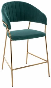 Σκαμπό Bar Μεσαίου Ύψους Theodore HM8734.03 60x55x100cm Pine - Gold Velvet, Metal