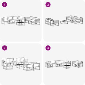 vidaXL Σειρά Καναπέ Εξωτερικού 8 pcs Λευκό και Κρεμ
