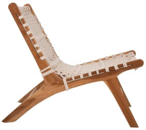 Πολυθρόνα ANTIB C9466.01 Ξύλο ΤΕΑΚ με Nylon Λευκό Σχοινί 65x77x68Υεκ. 65x77x68 εκ.