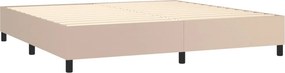 vidaXL Κρεβάτι Boxspring με Στρώμα Καπουτσίνο 200x200εκ.από Συνθ.Δέρμα