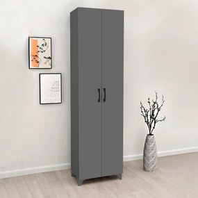 Ντουλάπα - Παπουτσοθήκη Lilly Megapap χρώμα ανθρακί 49x32x178εκ.