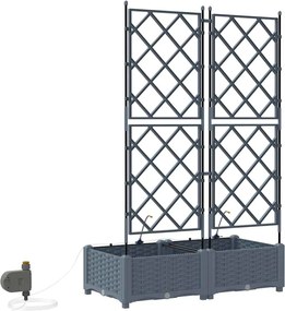 vidaXL Γλάστρα Κήπου 2 pcs Ανοιχτό Γκρι Ατσάλι