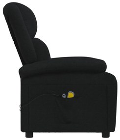 vidaXL Πολυθρόνα Μασάζ Ηλεκτρική Μαύρη Υφασμάτινη