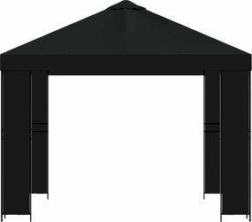 vidaXL Κιόσκι 3 x 3 m Μαύρο Πολυεστέρας και Χάλυβας 190 gsm