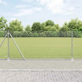 vidaXL Φράχτης με Στήλες. Ασημί 0.8 x 10 m Ατσάλι