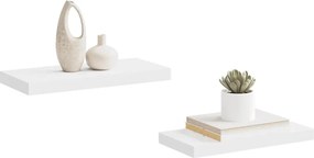 vidaXL Ράφια Τοίχου 2 τεμ. Άσπρα 50x23,5x3,8 εκ. MDF