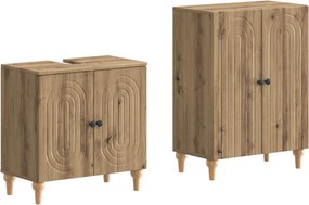 vidaXL Σετ Ντουλαπιών Μπάνιου 2 Τεμαχίων ALKMAAR Artisan Δρυς