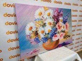 Εικόνα ελαιογραφία με καλοκαιρινά λουλούδια
