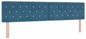 vidaXL Κρεβάτι με ελατήρια Σκούρο Μπλε 200 x 200 cm Βελούδο